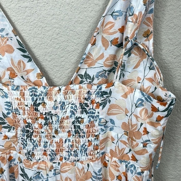 NWT Joie Floral Ruffle Tiered Midi Dress Boho Cottagecore Cut Out Sz 8 - Picture 7 of 14